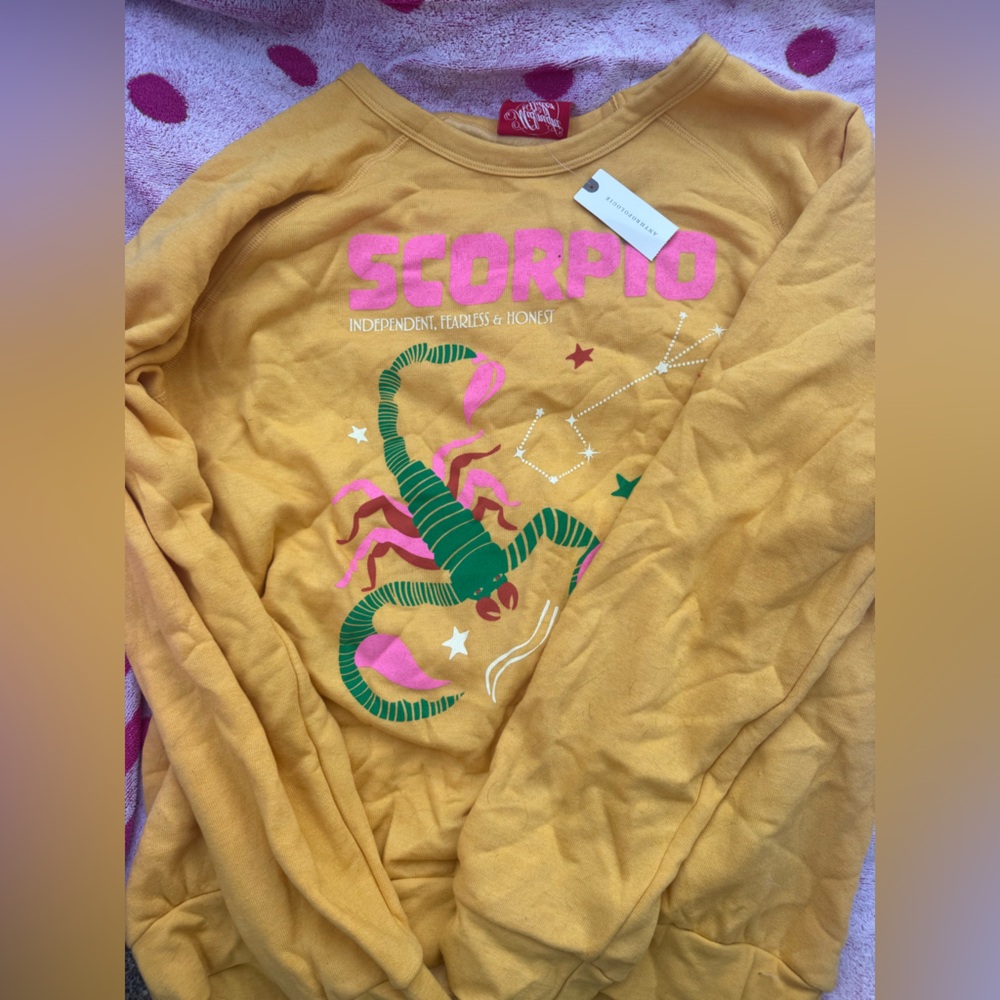 Anthropologie Mustard Yellow 'Scorpio' Graphic Crewneck